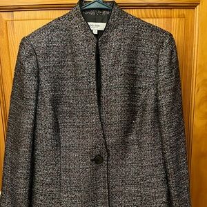 Jones Studio Black/Pink/Metallic Tweed Blazer